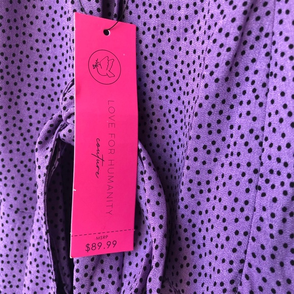 NWT Love For Humanity Couture Polka Dot Belted Ruffle Mini Skort - Picture 4 of 5